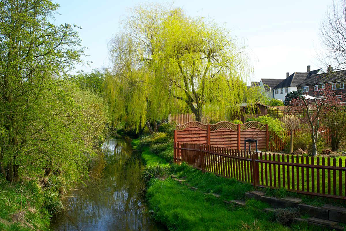 Timber garden fencing beside homes in the United Kingdom